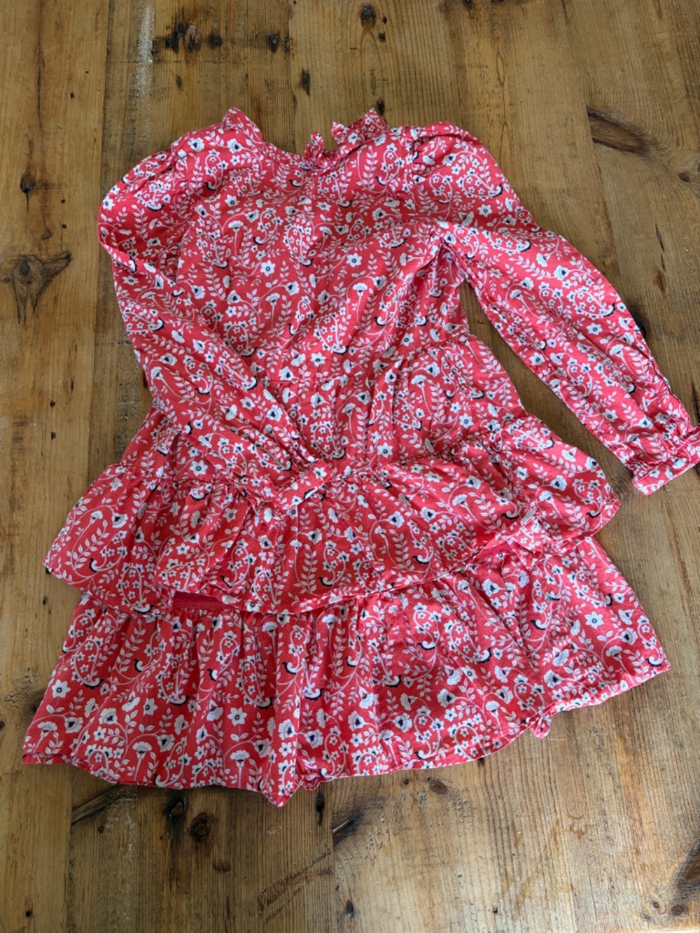 Janie and Jack Girls' Coral Floral Ruffle Dress